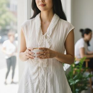 Elegant Cream Colored Sleeveless Top